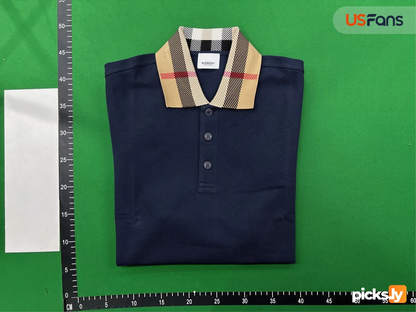 Plaid Collar Polo Shirt Dark Blue