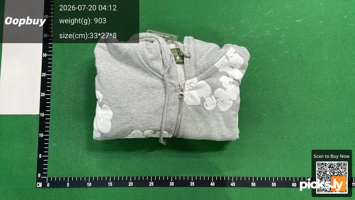 Cotton Wreath Zip Hoodie Denim Tears