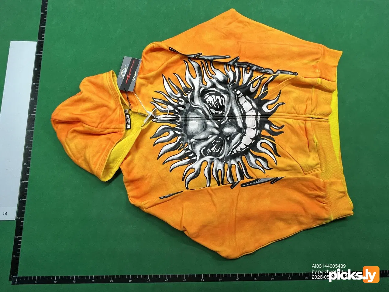 Hellstar Studios sun zip orange hoodie capsule 11 S-XL HT07
